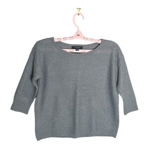 Ann Taylor Dusty Blue Crewneck‎ 3/4 Sleeve Sweater, Size XXSP- Petite